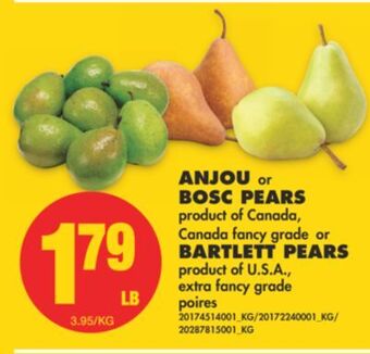 No Frills Anjou or bosc pears or bartlett pears offer