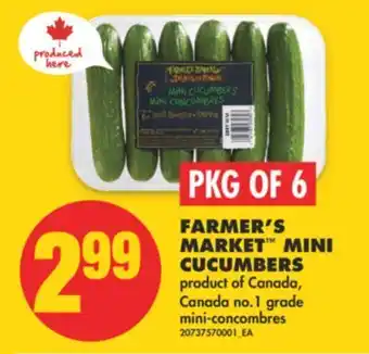 No Frills Farmer's market™ mini cucumbers, pkg 6 offer