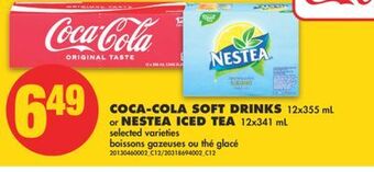 No Frills Coca-cola soft drinks, 12x355 ml or nestea iced tea, 12x341 ml offer