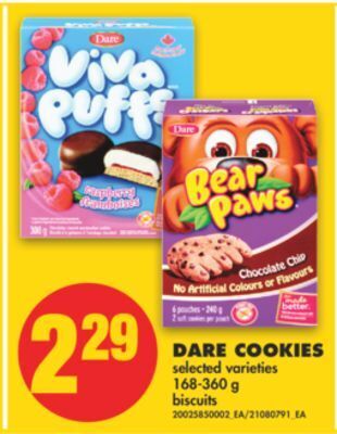 No Frills Dare cookies, 168-360 g offer