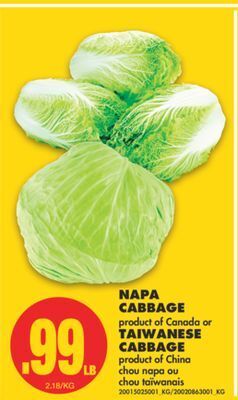 No Frills Napa cabbage or taiwanese cabbage offer