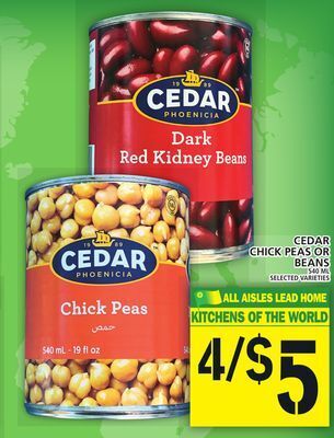Food Basics Cedar chick peas or beans offer