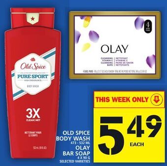Food Basics Old spice body wash or olay bar soap offer