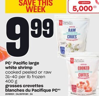 Independent Grocer Pc® pacific large white shrimp, 31-40 per lb, 400 g offer