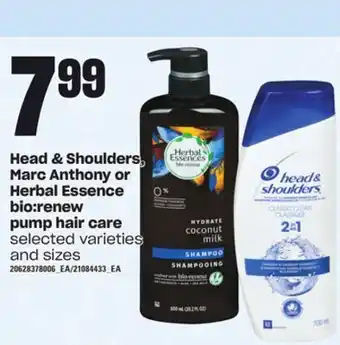Independent Grocer Head & shoulders, marc anthony or herbal essence bio:renew pump hair care offer