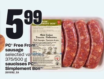 Independent Grocer Pc® free from sausage, 375/500 g offer