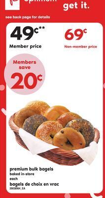 Independent Grocer Premium bulk bagels offer