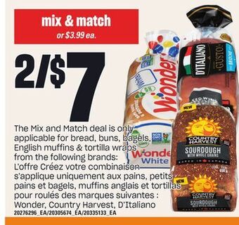 Independent Grocer Wonder, country harvest, d'italiano offer