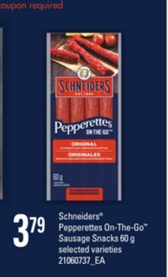 Independent Grocer Schneiders® pepperettes on-the-go™ sausage snacks, 60 g offer