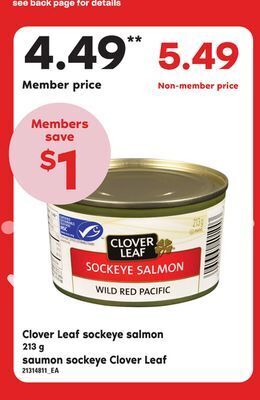 Independent Grocer Clover leaf sockeye salmon, 213 g offer