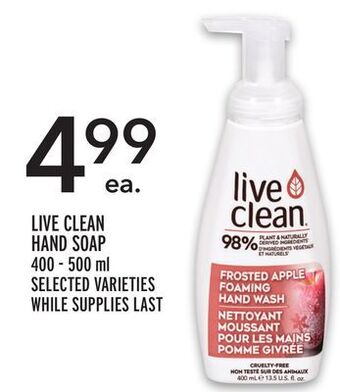 Metro Live clean hand soap offer