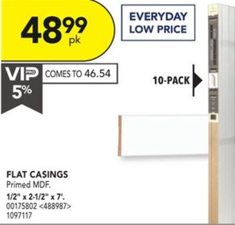 RONA Metrie 10-pack flat casings 1/2" x 2-1/2" x 7' offer