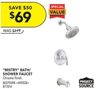 Lowe's Project source "mistry" bath/ shower faucet offer