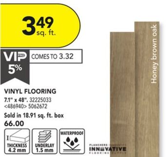 Lowe's Vinyl flooring 7.1" x 48" offer