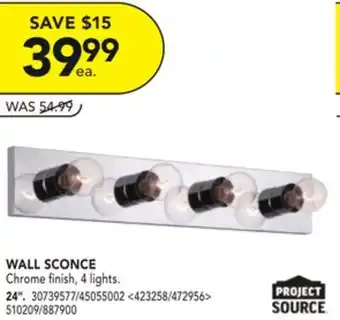 Lowe's Project source wall sconce 24" offer