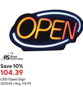 Staples Royal sovereign led open sign offer