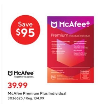 Staples Mcafee premium plus individual offer