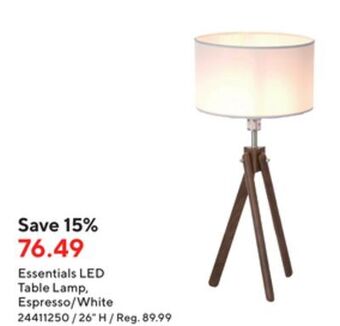 Staples Union & scale essentials led table lamp, espresso/white offer