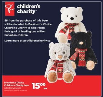 Real Canadian Superstore President's choice children's charity bear offer