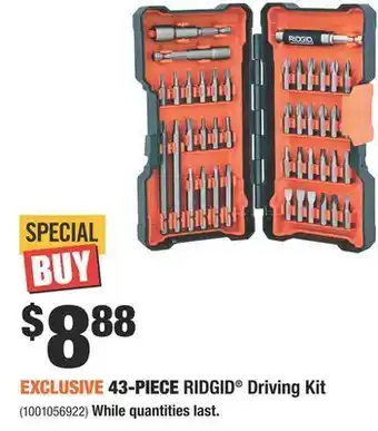 Home Depot Ridgid 43-piece ridgid® driving kit offer