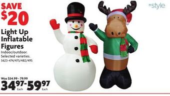 Home Hardware Light up inflatable figures offer