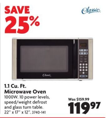 Home Hardware 1.1 cu. ft. microwave oven offer