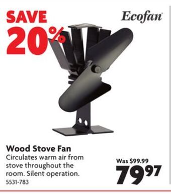 Home Hardware Wood stove fan offer