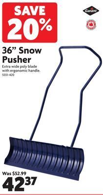 Home Hardware 36" snow pusher offer