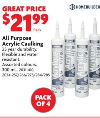 Home Hardware All purpose acrylic caulking offer