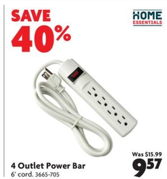 Home Hardware 4 outlet power bar offer