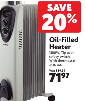 Home Hardware Oil-filled heater offer