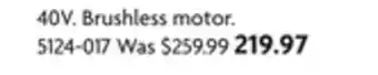 Home Hardware Cordless leaf blower - 40 volt offer