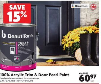 Home Hardware 100% acrylic trim & door pearl paint offer