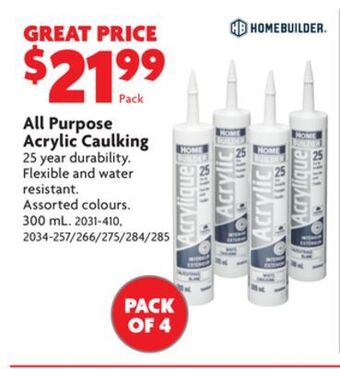 Home Hardware All purpose acrylic caulking offer