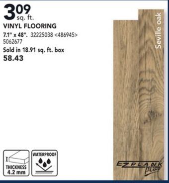 RONA Ezplank vinyl flooring 7.1" x 48" offer