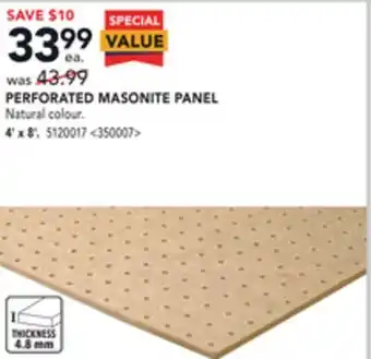RONA Perforated masonite panel 4' x 8' offer