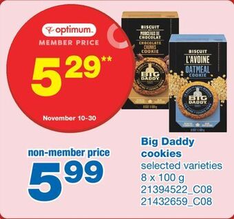Wholesale Club Big daddy cookies, 8 x 100 g offer