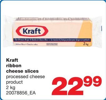 Wholesale Club Kraft ribbon cheese slices, 2 kg offer