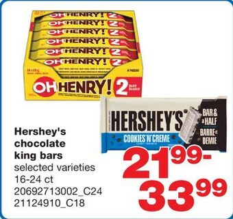 Wholesale Club Hershey's chocolate king bars, 16-24 ct offer