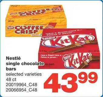 Wholesale Club Nestlé single chocolate bars, 48 ct offer