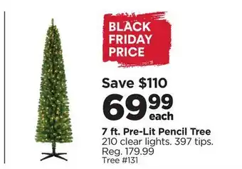 Michaels 69 7 ft. pre-lit pencil tree offer