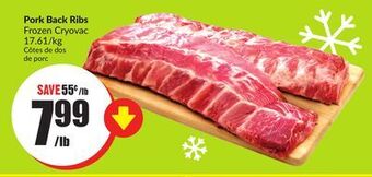Chalo FreshCo Pork back ribs frozen cryovac 17.61/kg offer
