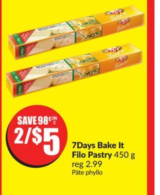 Chalo FreshCo 7days bake it filo pastry 450 g offer