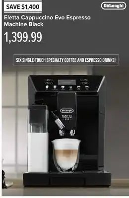 Linen Chest Eletta cappuccino evo espresso machine black offer