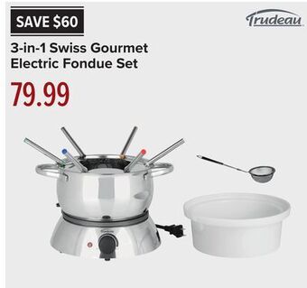Linen Chest 3-in-1 swiss gourmet electric fondue set offer