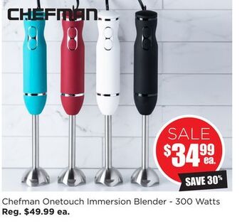 Kitchen Stuff Plus Chefman onetouch immersion blender -300 watts offer