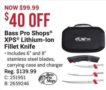 Bass Pro Bass pro shops® xps® lithium-ion fillet knife offer
