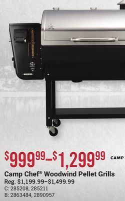 Bass Pro Camp chef® woodwind pellet grills offer