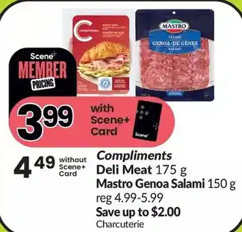 FreshCo Compliments deli meat | mastro genoa salami offer