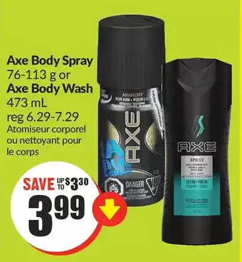 FreshCo Axe body spray or axe body wash offer